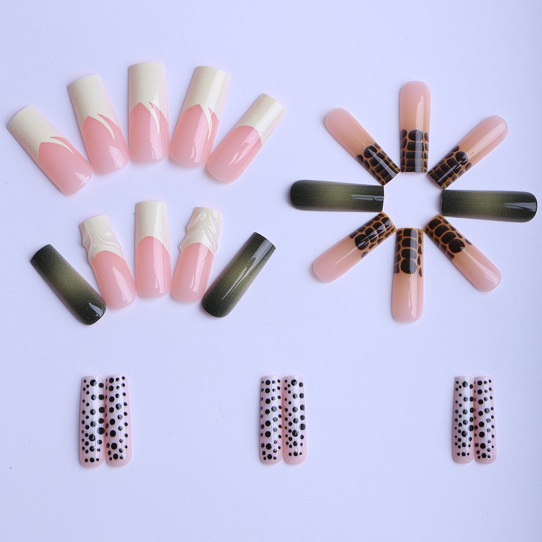 Artificial Nails in Creative Marble and Animal Design Kalsten