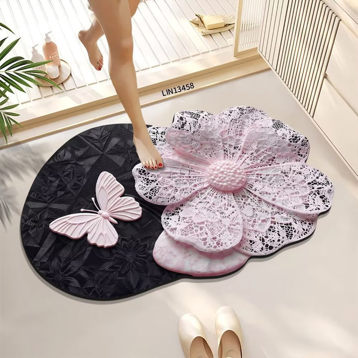 Decorative Floral Bath Mat