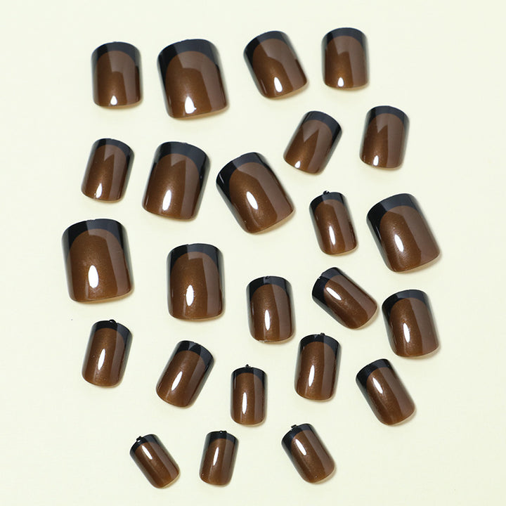 Glossy French Tip Press-On Nails Kalsten