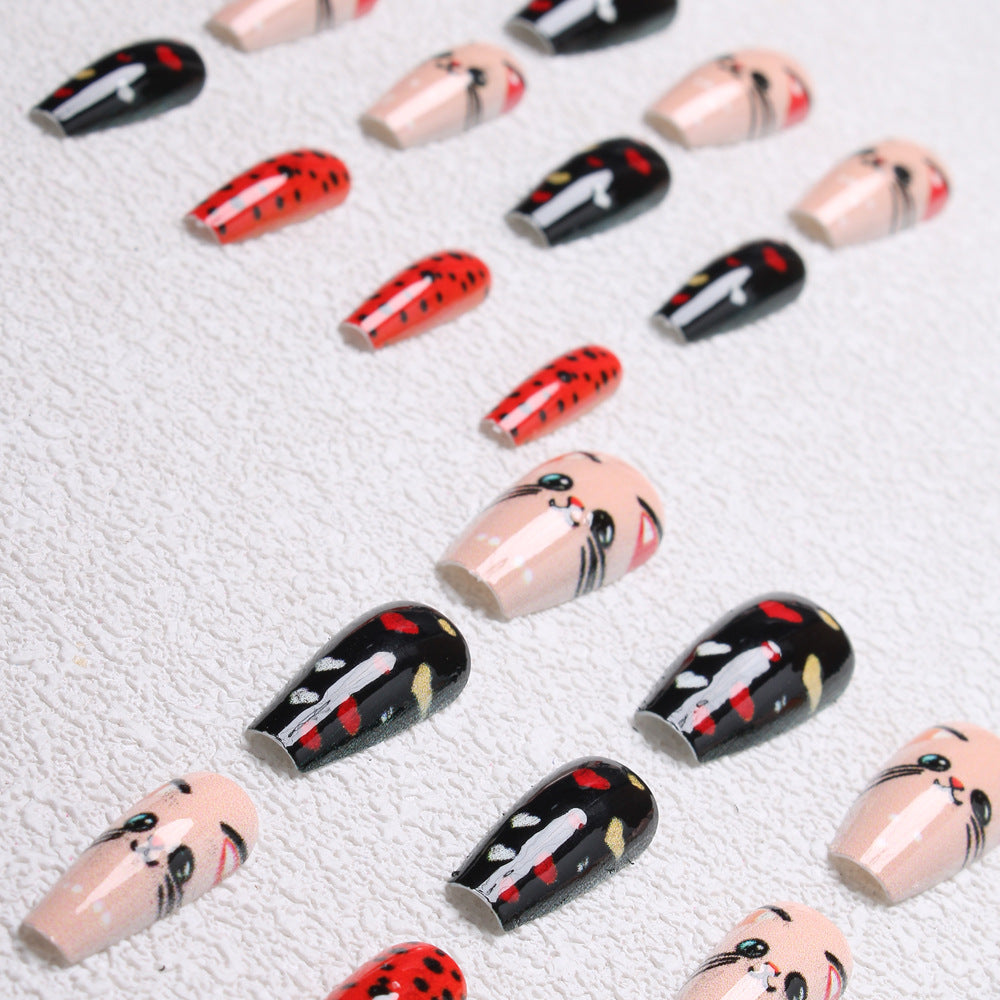 Playful Cat-Themed Press-On Nails Kalsten