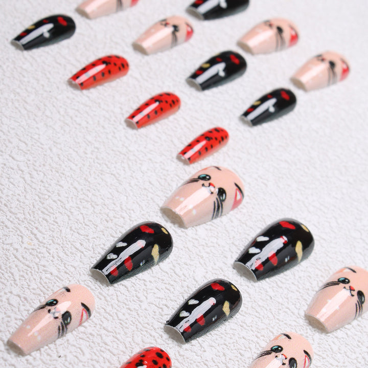Playful Cat-Themed Press-On Nails Kalsten