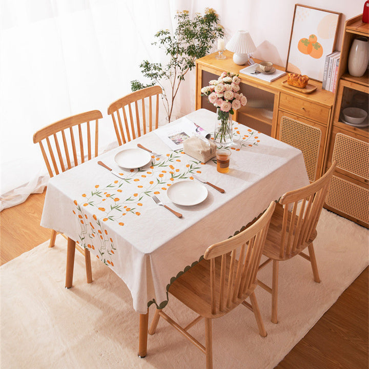 Floral Embroidery Tablecloth