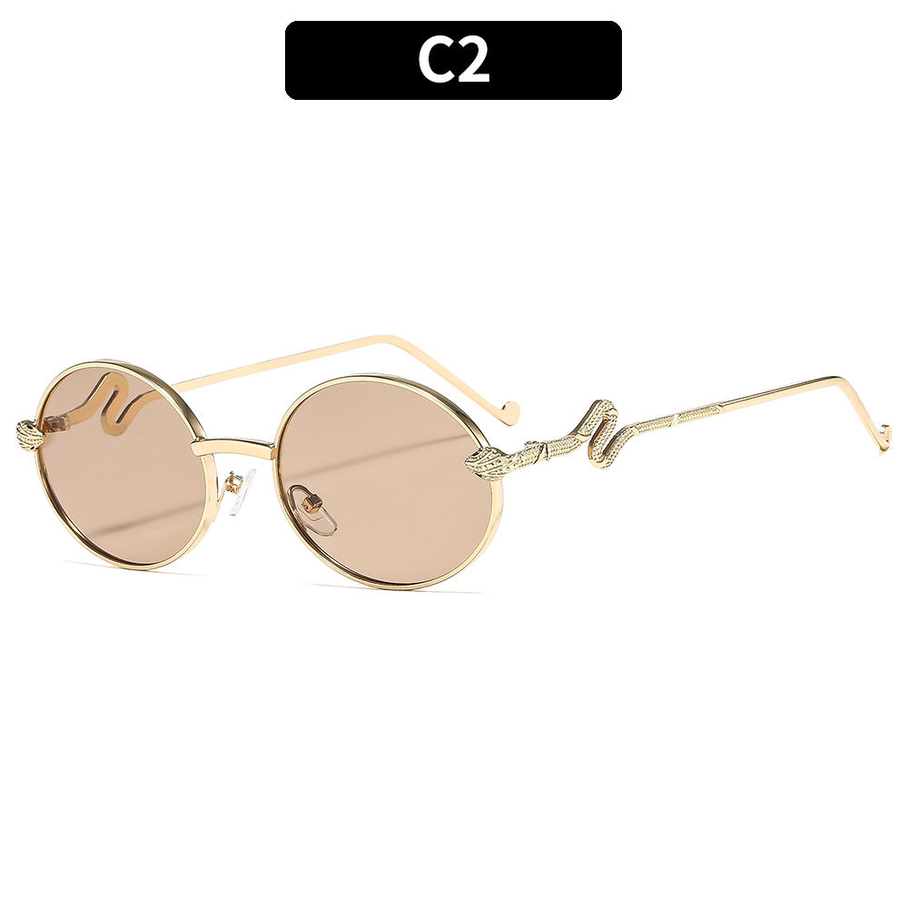 Artistic Round Frame Sunglasses