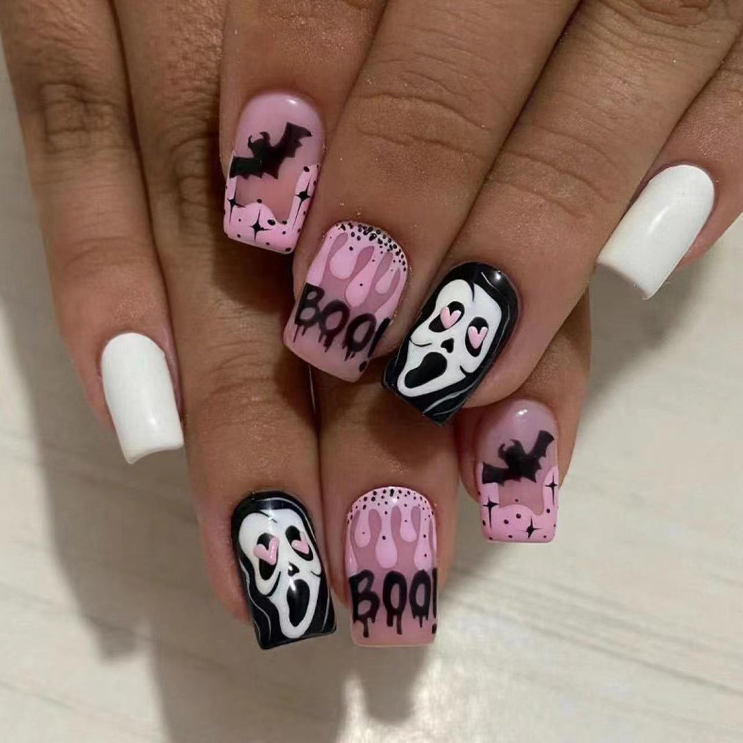 Halloween Fake Nail Set with Creative Scary Motifs Kalsten