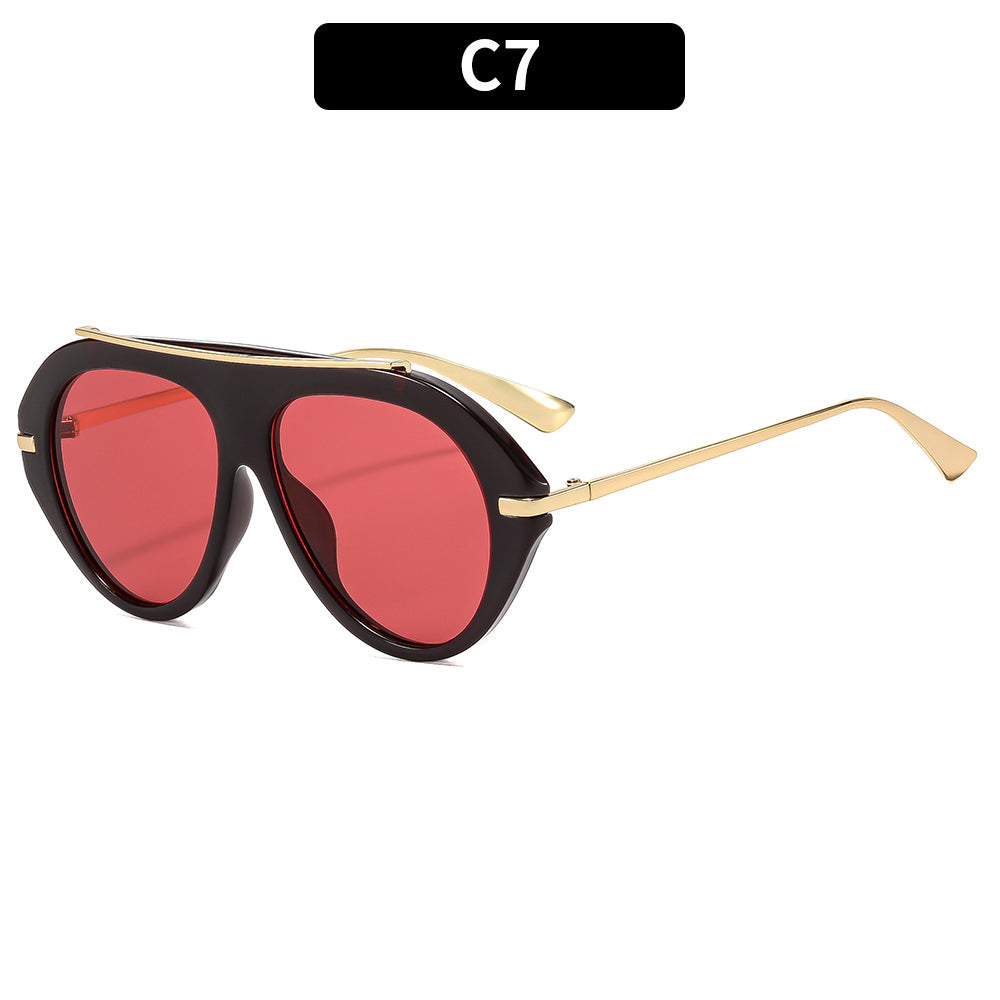Retro-Inspired Oversized Shield Sunglasses