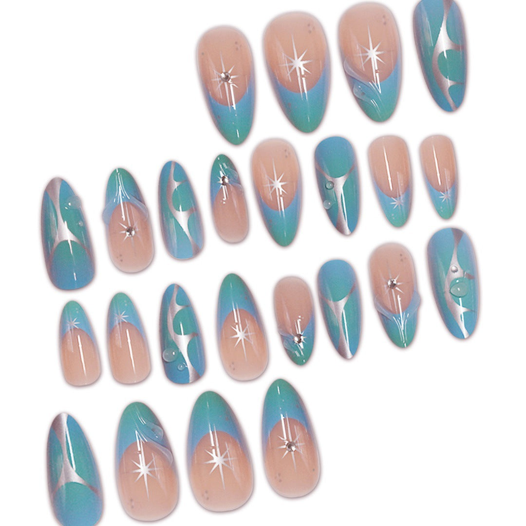 Artistic Stiletto Press-On Nail Extensions with Unique 3D Design Kalsten