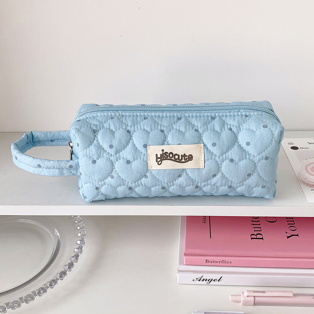 Quilted Heart-Shaped Pencil Case Kalsten