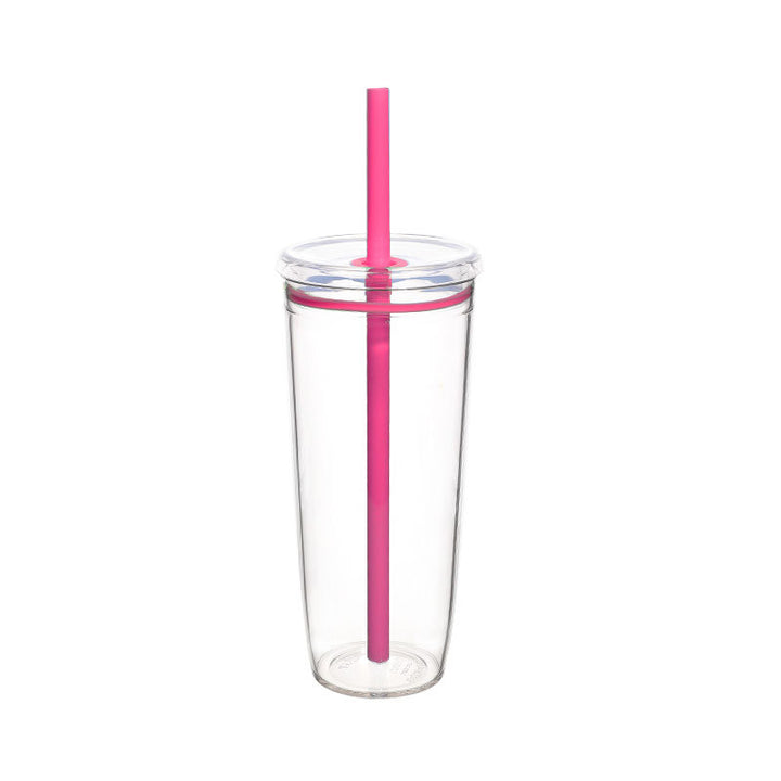 Women's Transparent BPA-free Drinking Cup with Integrated Straw Kalsten