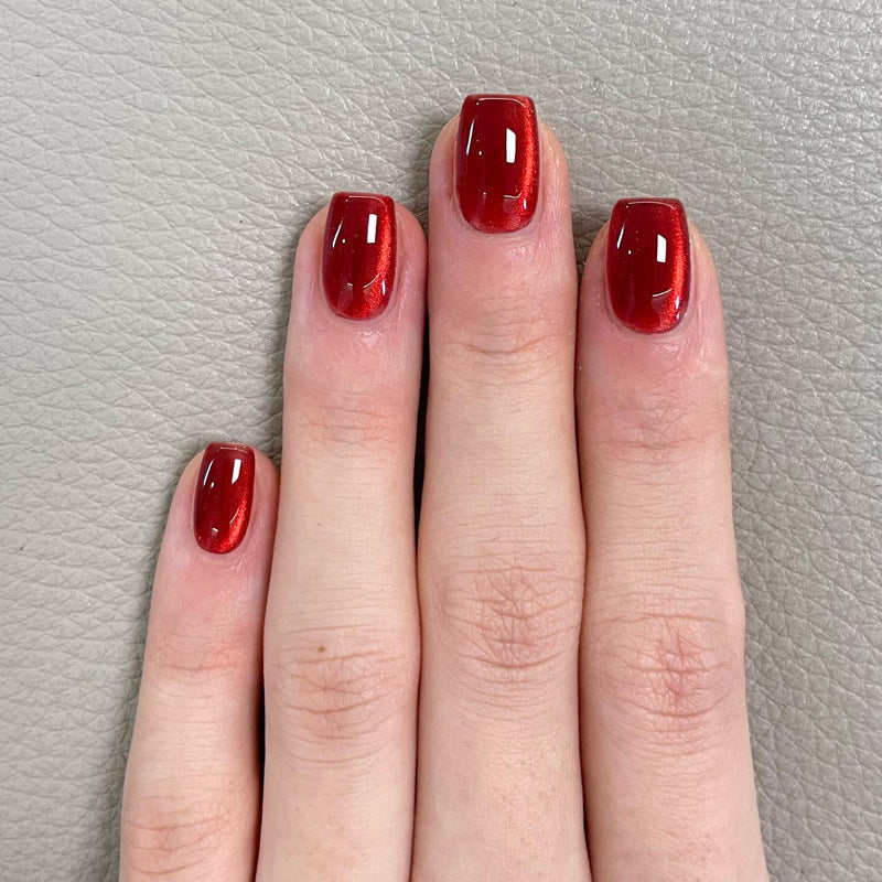 Glossy Red Press-On Nail Set Kalsten