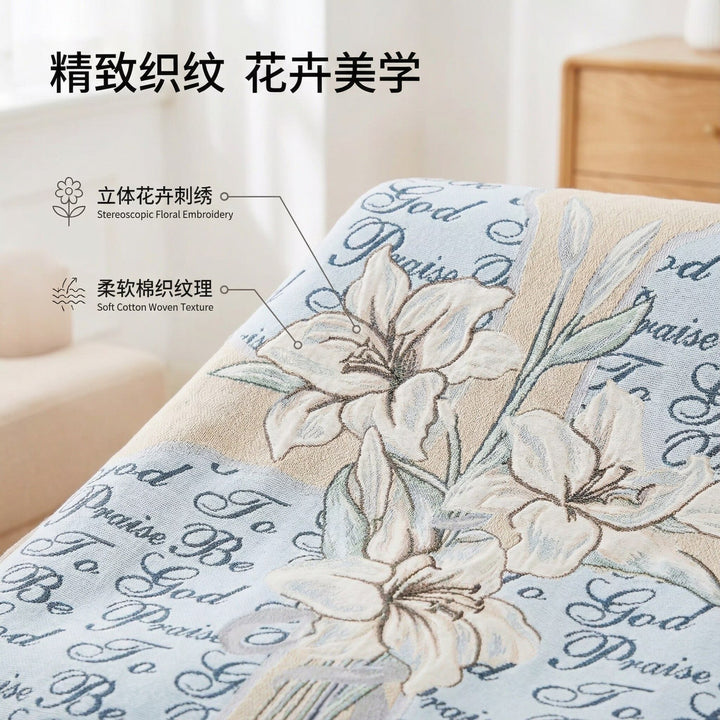 Inspirational Floral Tapestry Throw Blanket