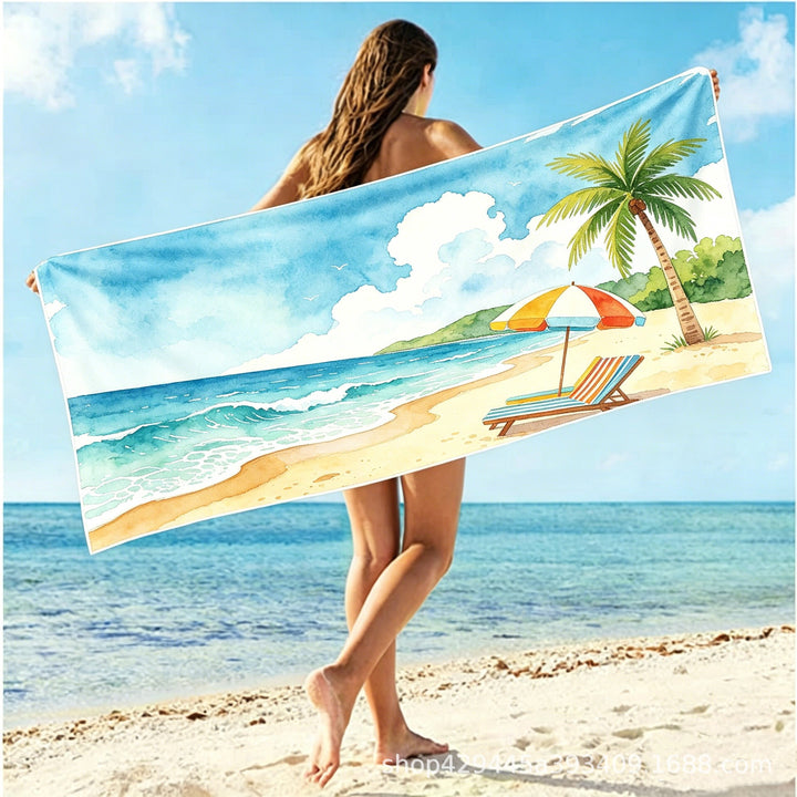 Women's Beach Quick-Dry Towel with Colorful Design Kalsten
