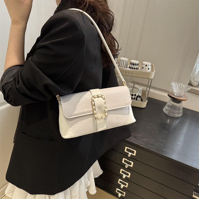 Crocodile Patterned Chain Strap Handbag Kalsten