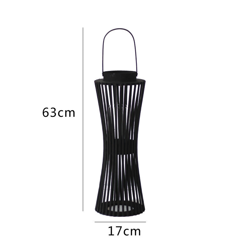 Elegant lantern made of woven wood Kalsten