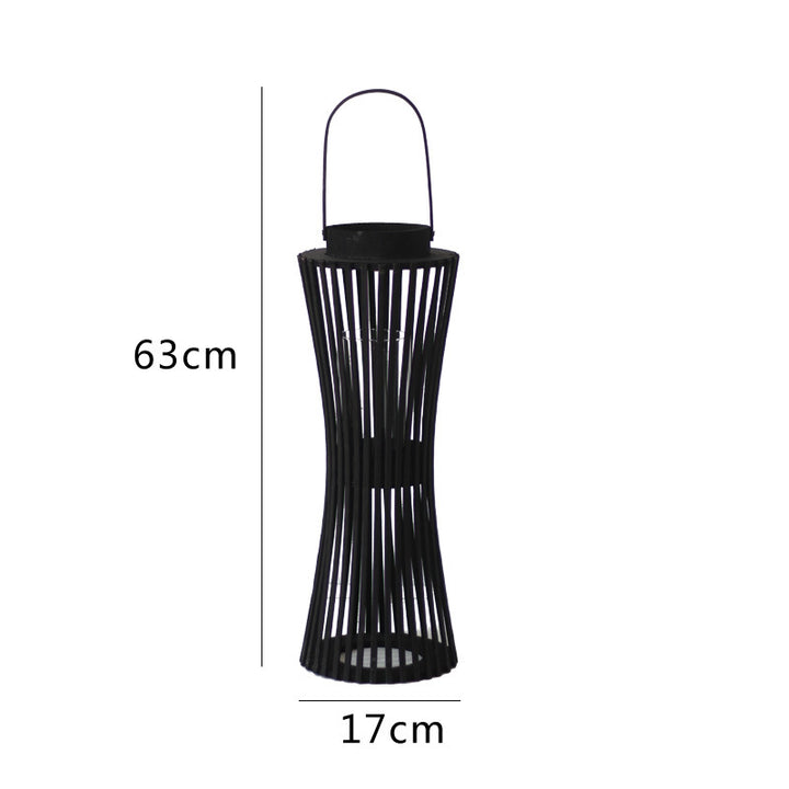 Elegant lantern made of woven wood Kalsten