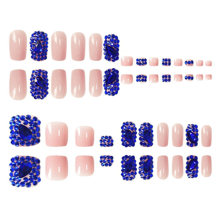 Decorative Rhinestone-Embellished Press-On Nails Kalsten