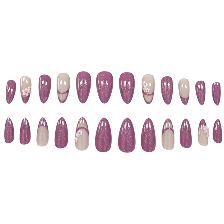 Decorative Floral Acrylic Nail Enhancements Kalsten