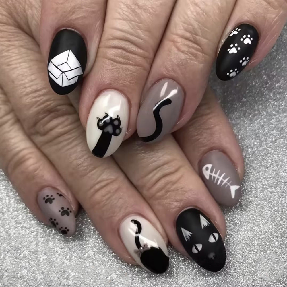 Creative Cat-Themed Nail Art Set Kalsten