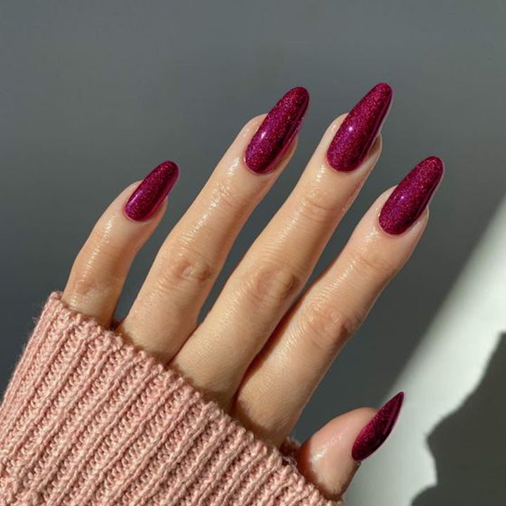 Glamorous Glittery Almond-Shaped Press-On Nails Kalsten