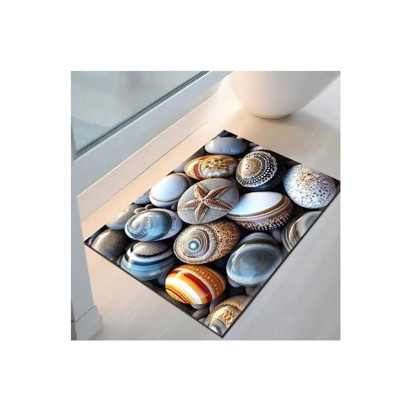 Coastal Seashell Design Bath Mat Kalsten
