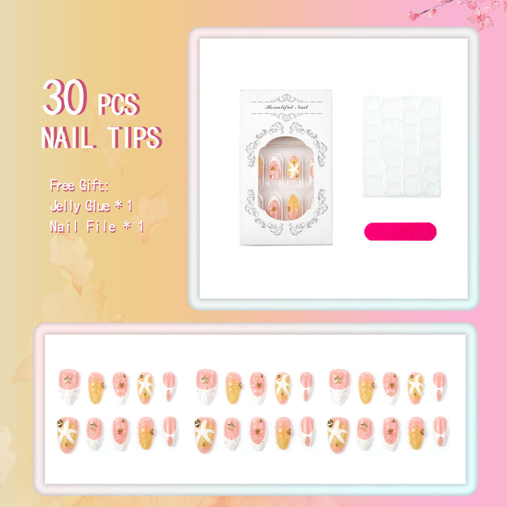 Luxury Ocean-Inspired Press-On Nail Set