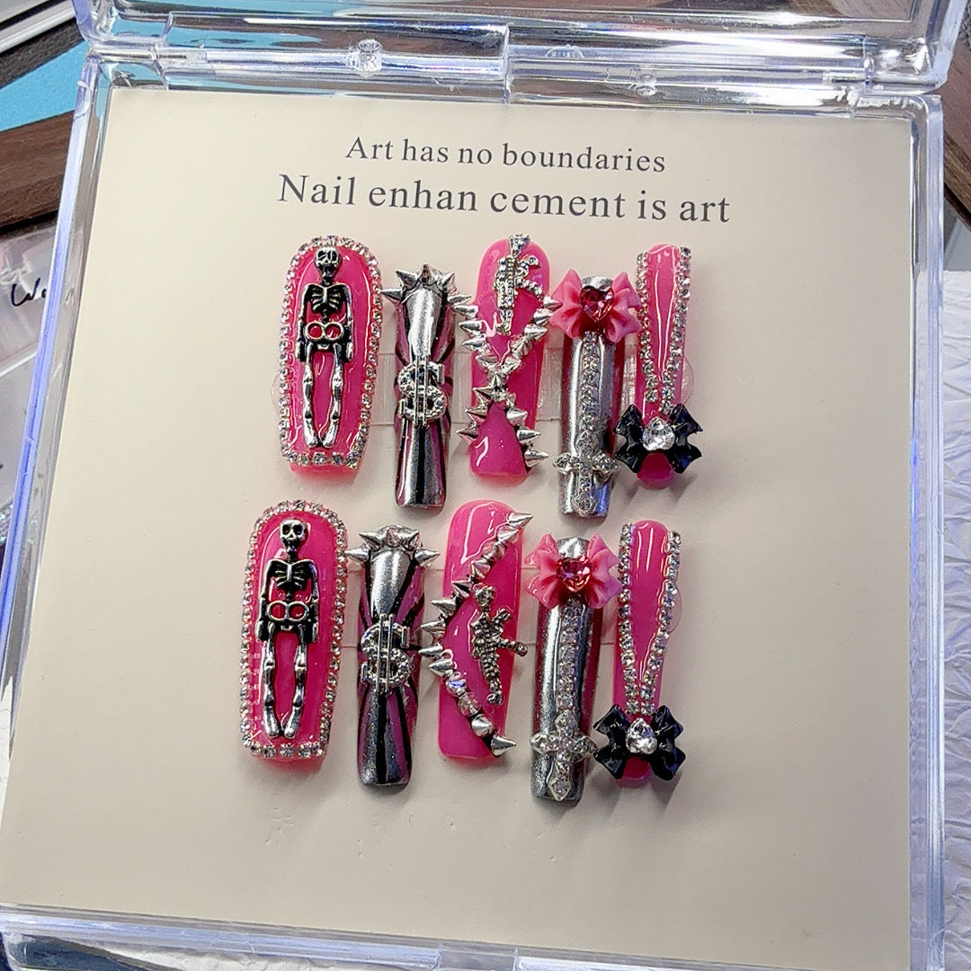 Gothic Themed Press-On Nail Art Set