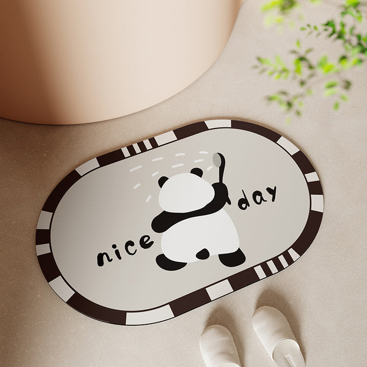 Cute Panda-Themed Bath Mat Kalsten