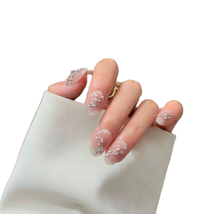 Elegant Rhinestone-Embellished Press-On Nail Set Kalsten
