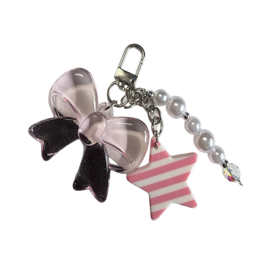 Decorative Bow and Star Charm Keychain Kalsten