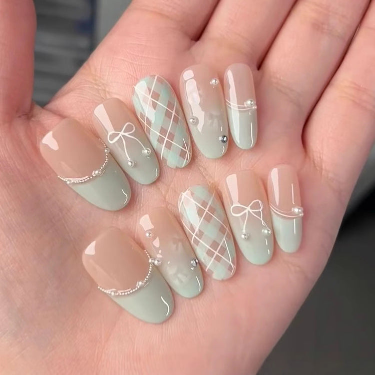 Artistic Press-On Nail Set with Floral and Heart Designs Kalsten