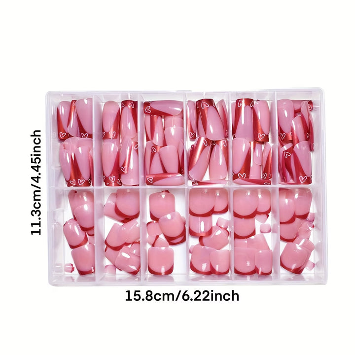 Heart-Design Press-On Nail Art Kalsten