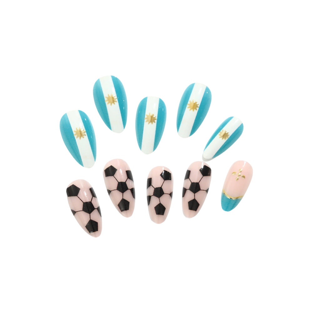 Sporty football design artificial nails Kalsten