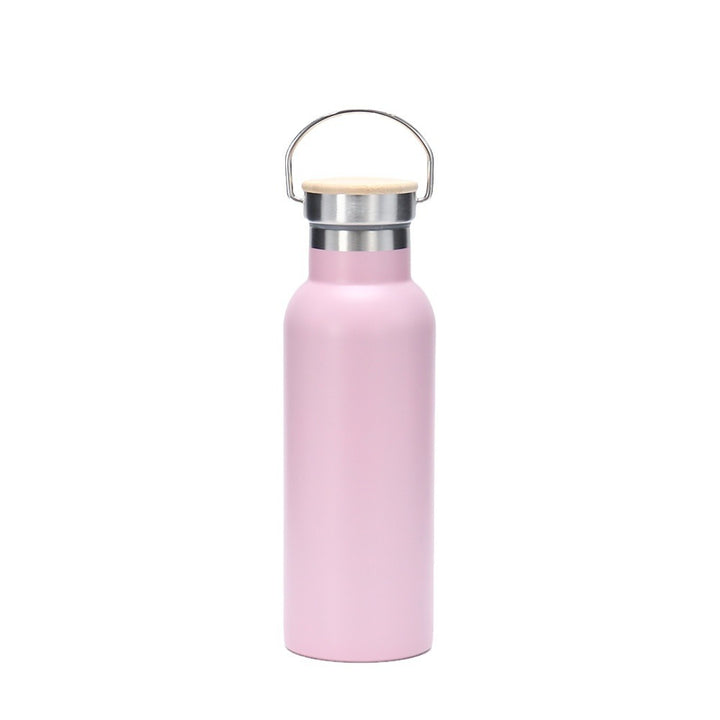 Women's insulated stainless steel drinking bottle with wooden lid Kalsten