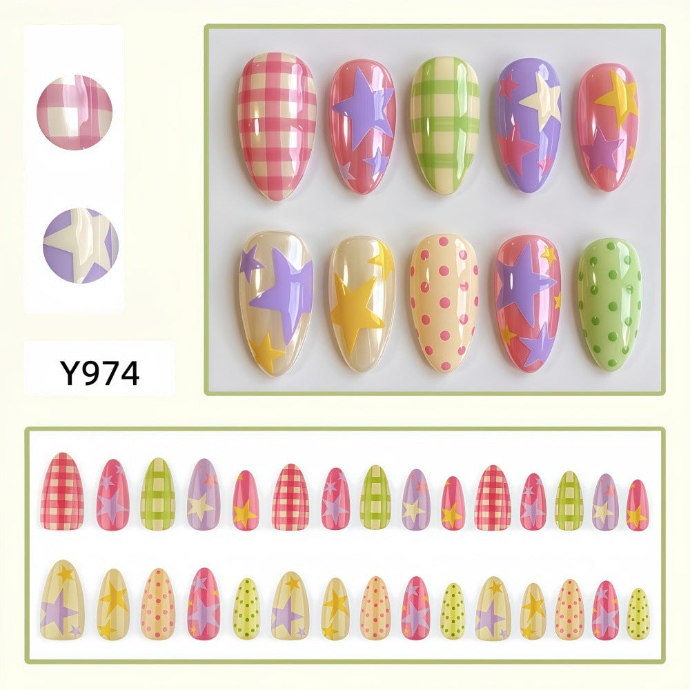 Artificial nails with colorful pattern Kalsten