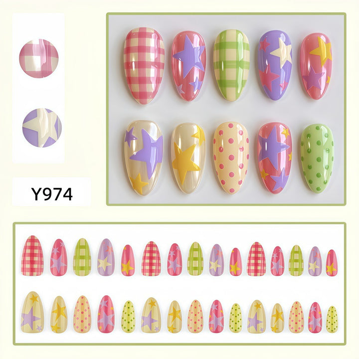Artificial nails with colorful pattern Kalsten