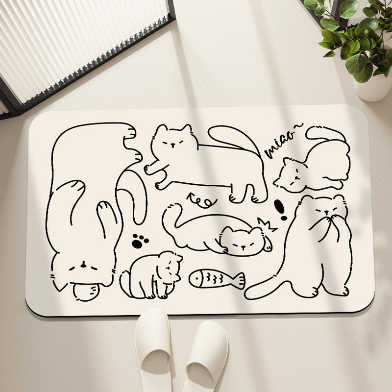 Decorative Bunny-Themed Area Mat