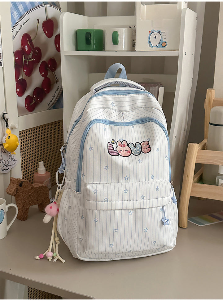 Whimsical Embroidered School Backpack Kalsten