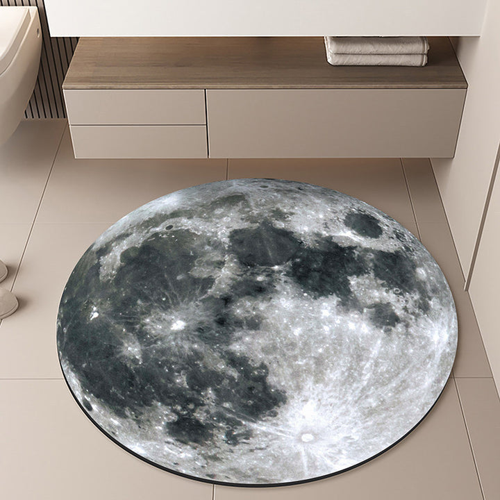 Moon-Themed Round Area Rug