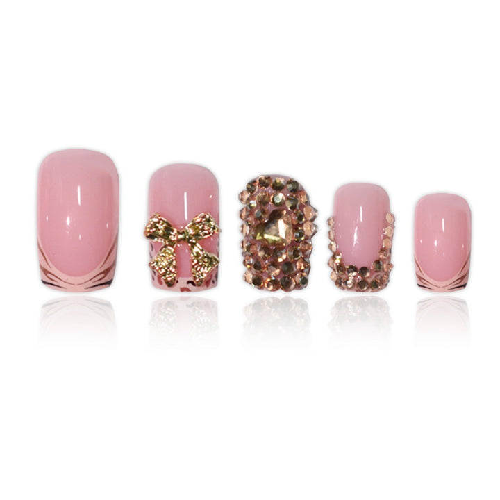 Artistic Rhinestone-Embedded Press-On Nails Kalsten