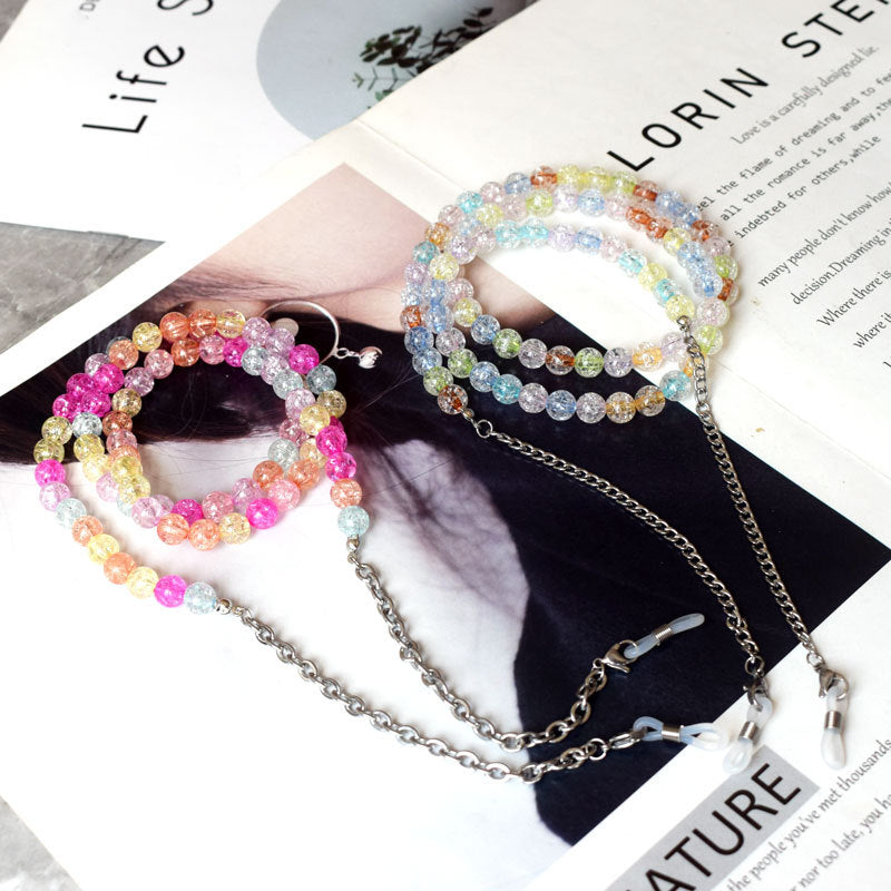 Colorful Textured Beaded Eyewear Chain Kalsten