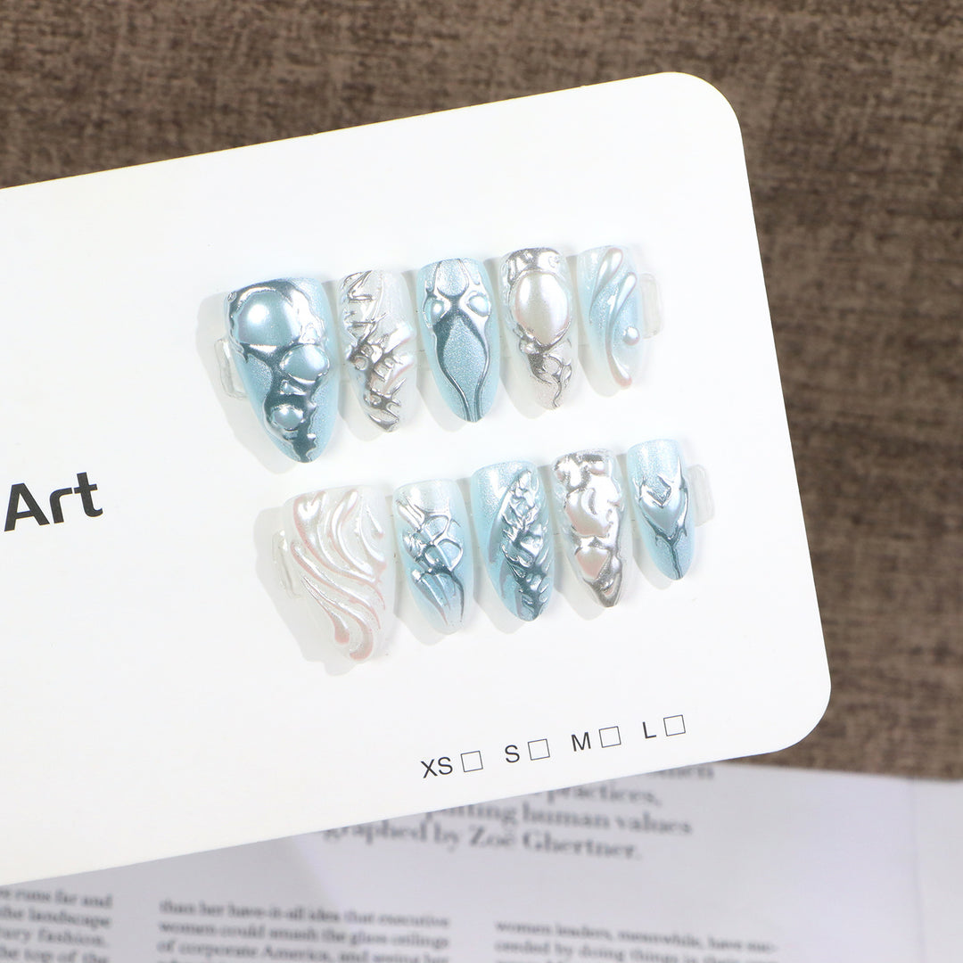 Artistic Metallic Press-On Nail Set Kalsten