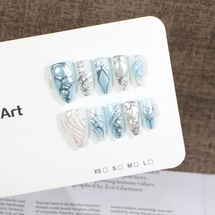 Artistic Metallic Press-On Nail Set Kalsten