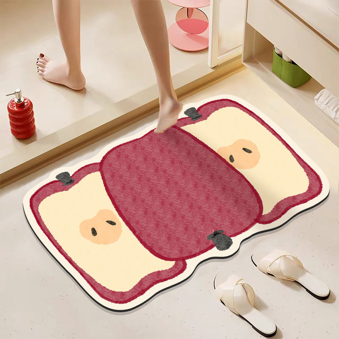 Cartoon Fruit-Themed Bath Mat