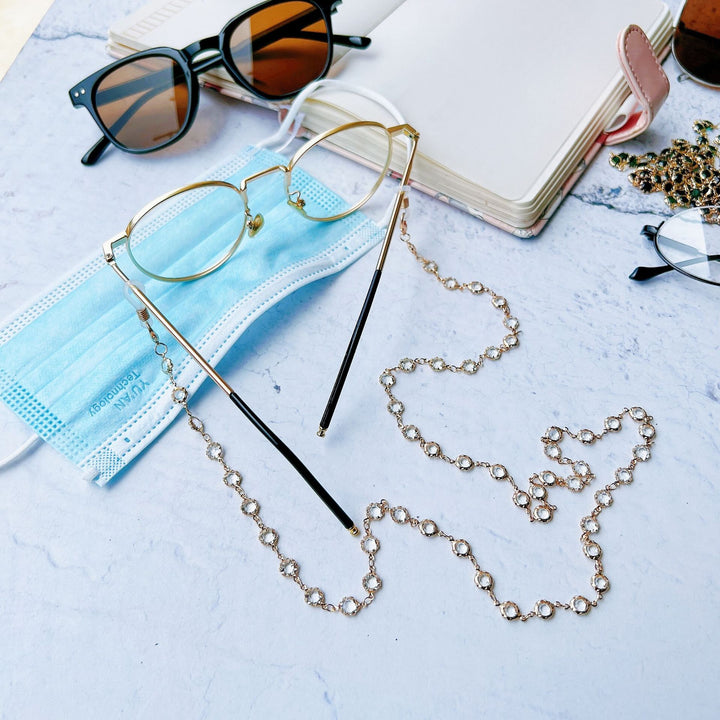 Elegant Black Gemstone Eyewear Chain Kalsten