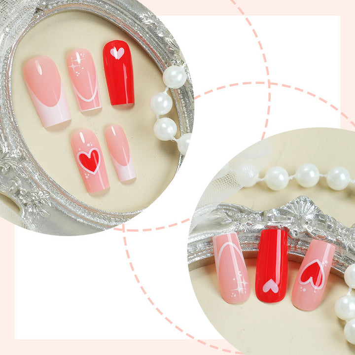Heart-Themed Press-On Nails Kalsten