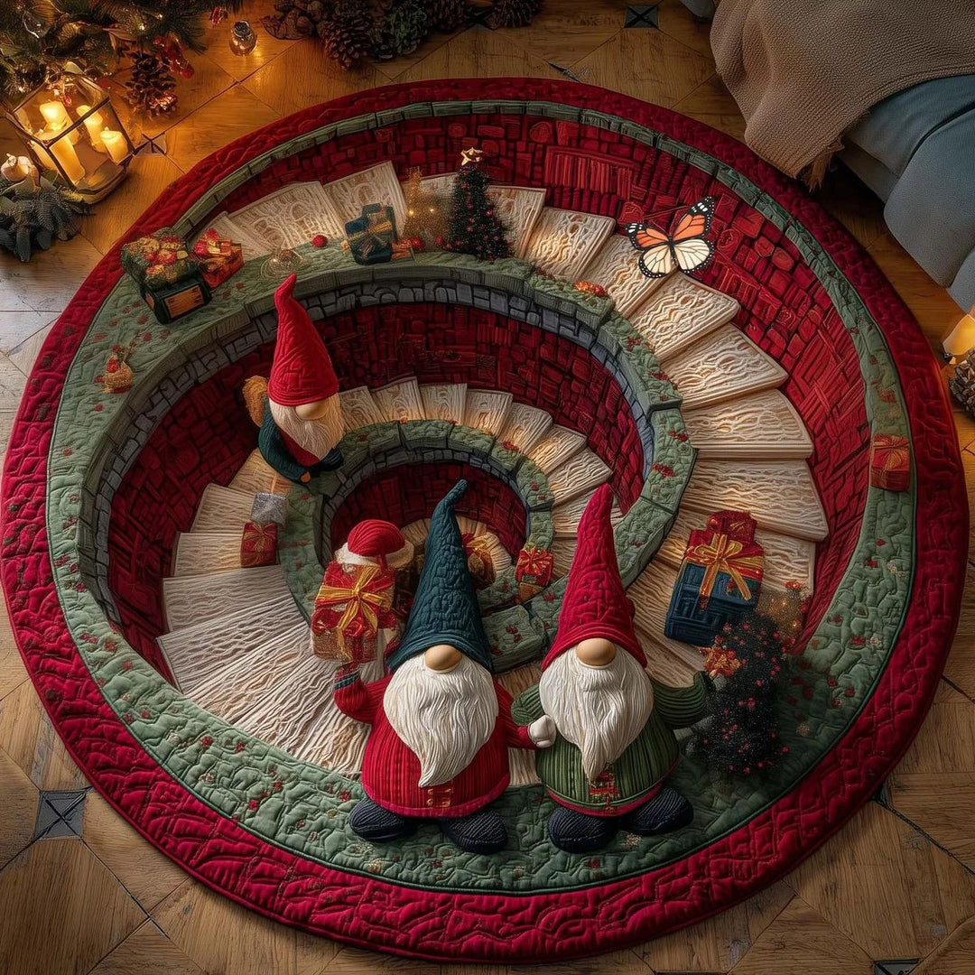Cozy Christmas-Themed Round Area Rug