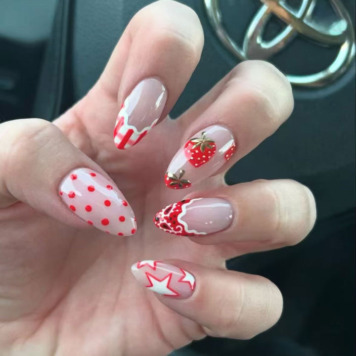 Creative Strawberry Gel Nail Art Set