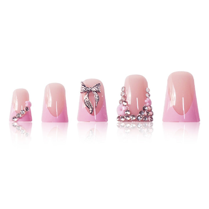 Floral Rhinestone Press-On Nail Enhancements Kalsten