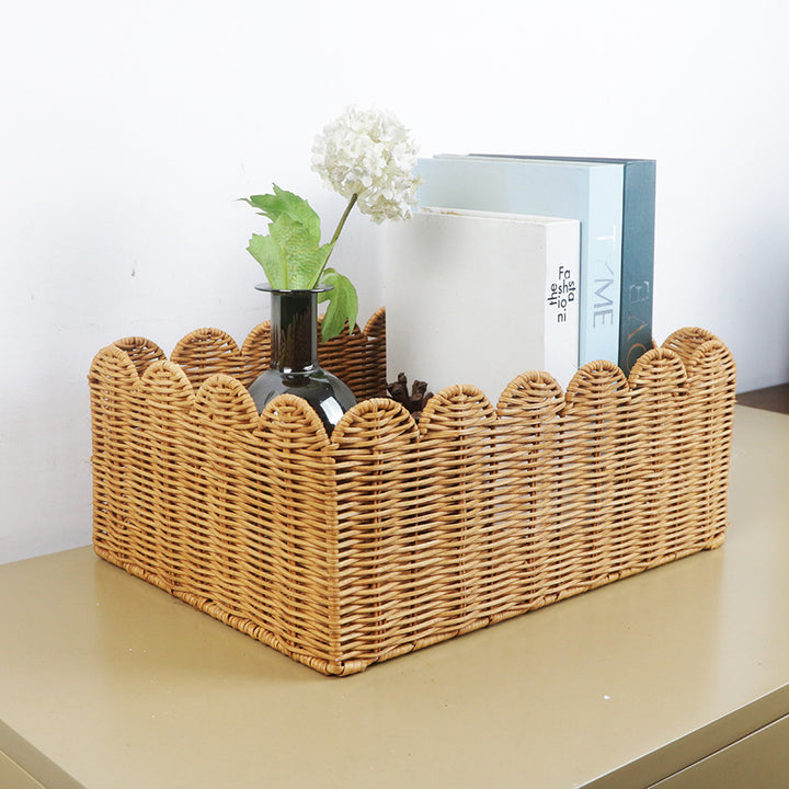 Scalloped Woven Storage Basket Kalsten