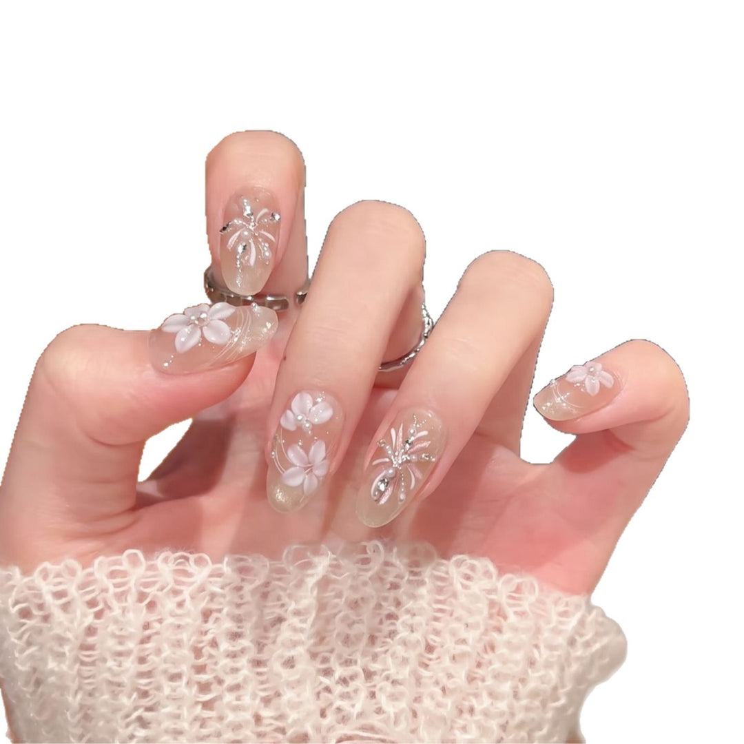 Decorative Floral Press-On Nail Art Set Kalsten