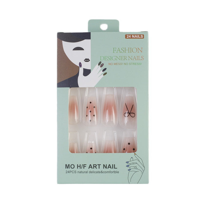 Artificial nails with modern dot design and elegant accents Kalsten